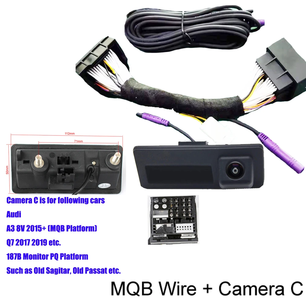 Car CanBus Reversing Parking Rear View Camera for Skoda Octavia Volkswagen Tiguan 187B 280 MQB PQ Audi A5 Q5 Dynamic Trajectory