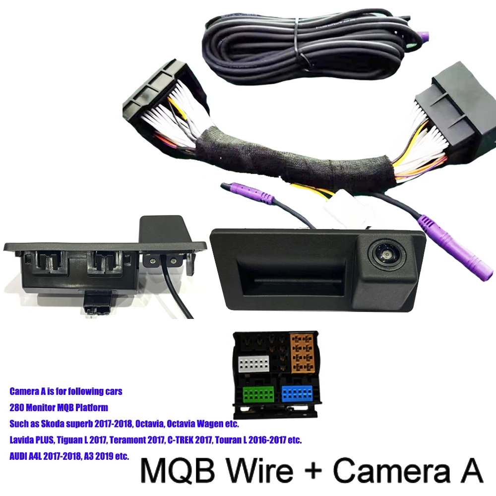 Car CanBus Reversing Parking Rear View Camera for Skoda Octavia Volkswagen Tiguan 187B 280 MQB PQ Audi A5 Q5 Dynamic Trajectory