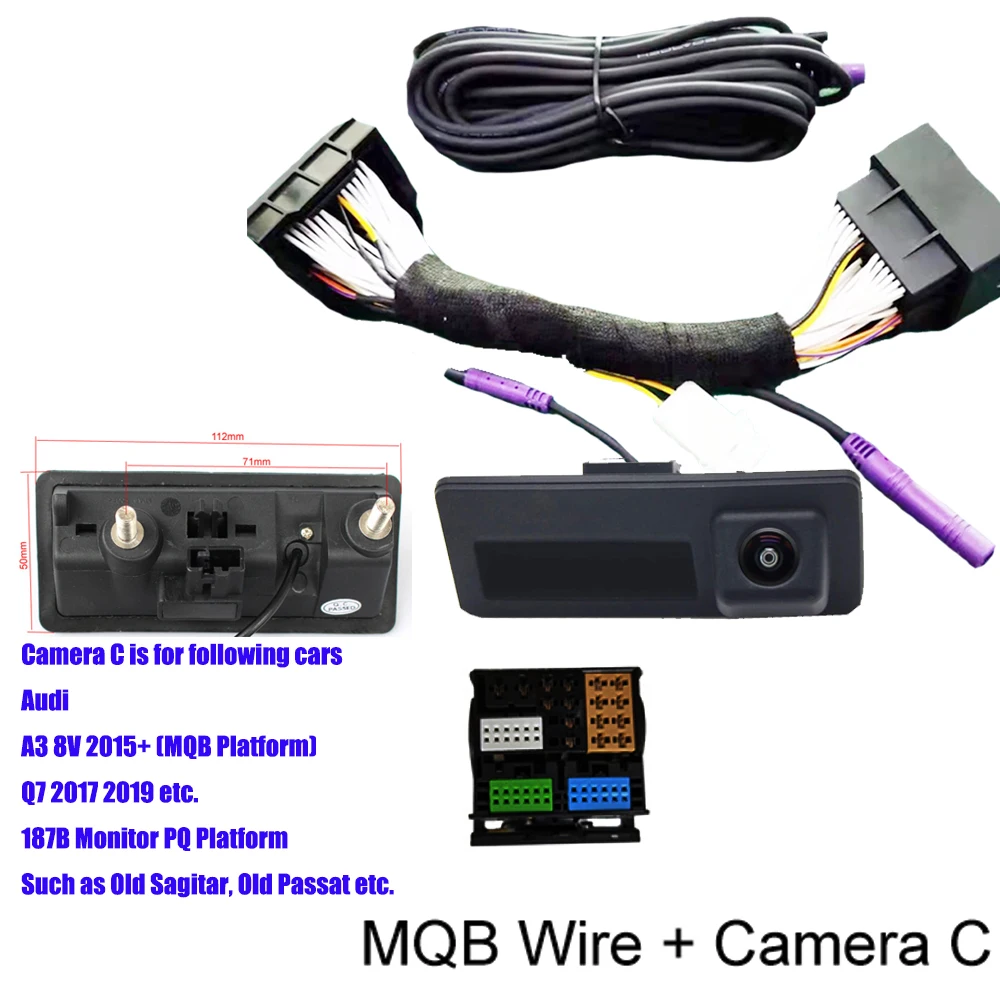Car CanBus Reversing Parking Rear View Camera for Skoda Octavia Volkswagen Tiguan 187B 280 MQB PQ Audi A5 Q5 Dynamic Trajectory