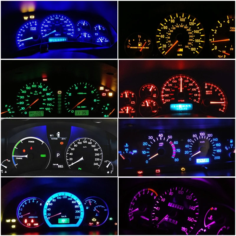 10pcs T5 Led Bulb Car Interior Dashboard Lights Instrument Lamp For Honda Civic Accord CRV Subaru Forester Outback Impreza