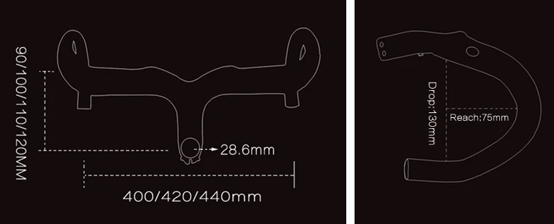 TMAEX 3K Surface New Road Bike Full Carbon One-Integrated Handlebar 28.6mm Carbon Road Handlebars 400/420/440