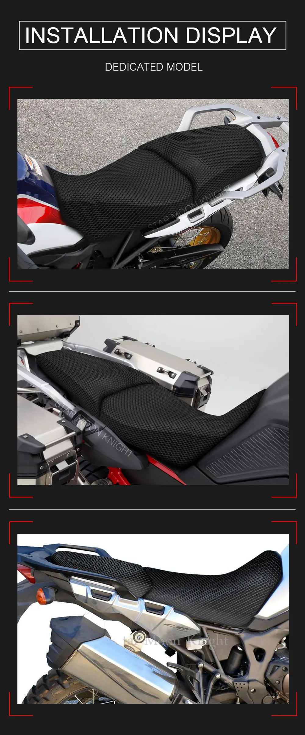 3D Mesh Seat Cover For HONDA CRF1000L CRF1000 CRF 1000 L African Twin Adventure Sports Motorcycle Anti-Slip Fabric Cushion Cover