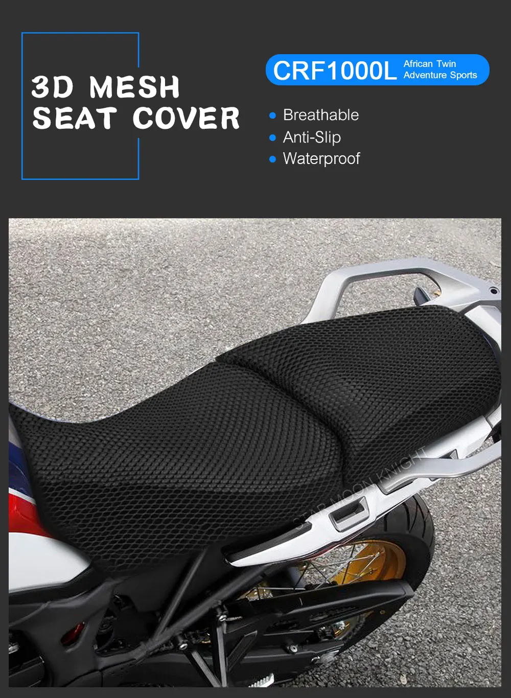 3D Mesh Seat Cover For HONDA CRF1000L CRF1000 CRF 1000 L African Twin Adventure Sports Motorcycle Anti-Slip Fabric Cushion Cover