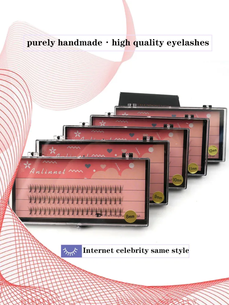Anlinnet Professional Makeup 60 Clusters Personal Cluster Eyelash Single Tuft of M Sandwich Eyelash Grafting False Eyelashes