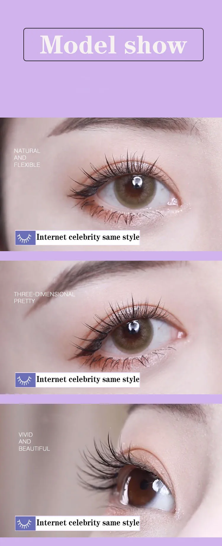 Anlinnet Professional Makeup 60 Clusters Personal Cluster Eyelash Single Tuft of M Sandwich Eyelash Grafting False Eyelashes