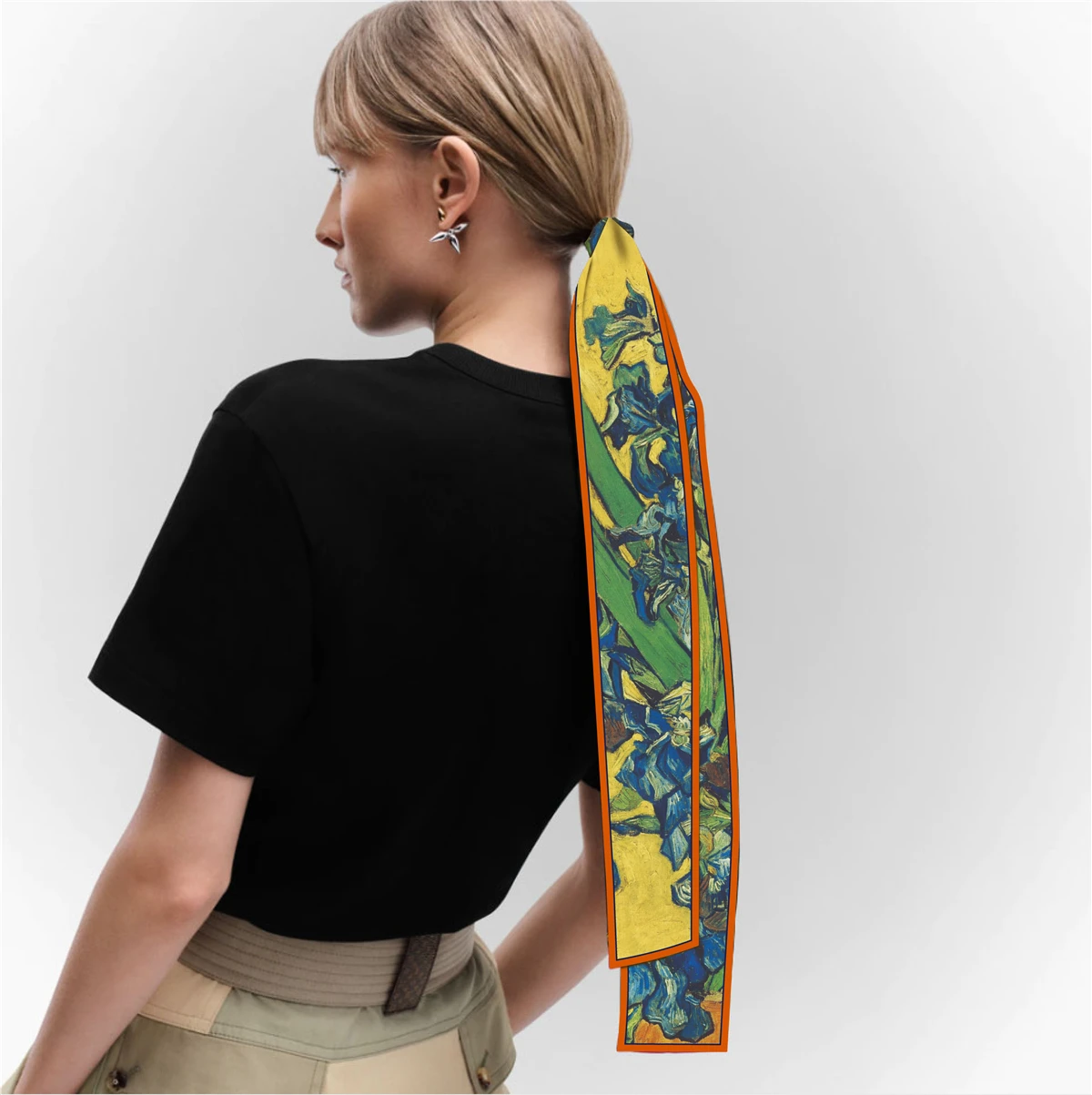 Van Gogh Oil Painting Scarf New Scarf Women Bag Hair Skinny Silk Scarves Designgn Foulard Neckerchief Headband For Ladies