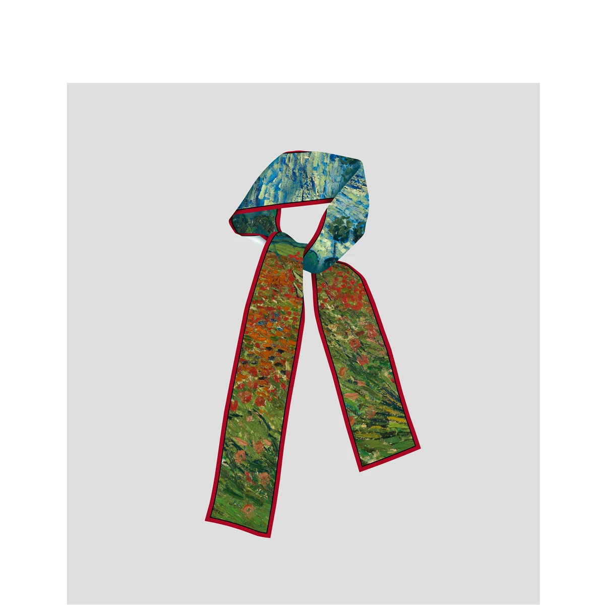 Van Gogh Oil Painting Scarf New Scarf Women Bag Hair Skinny Silk Scarves Designgn Foulard Neckerchief Headband For Ladies