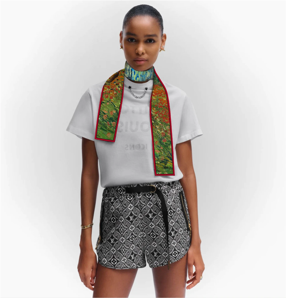 Van Gogh Oil Painting Scarf New Scarf Women Bag Hair Skinny Silk Scarves Designgn Foulard Neckerchief Headband For Ladies