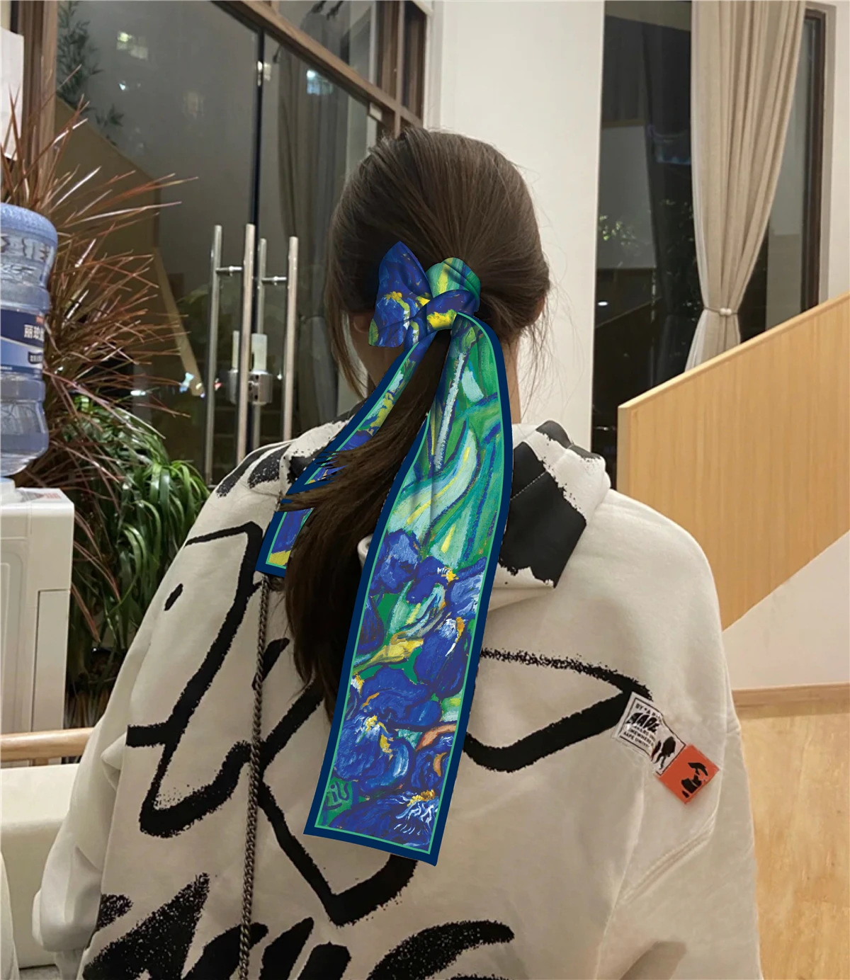 Van Gogh Oil Painting Scarf New Scarf Women Bag Hair Skinny Silk Scarves Designgn Foulard Neckerchief Headband For Ladies