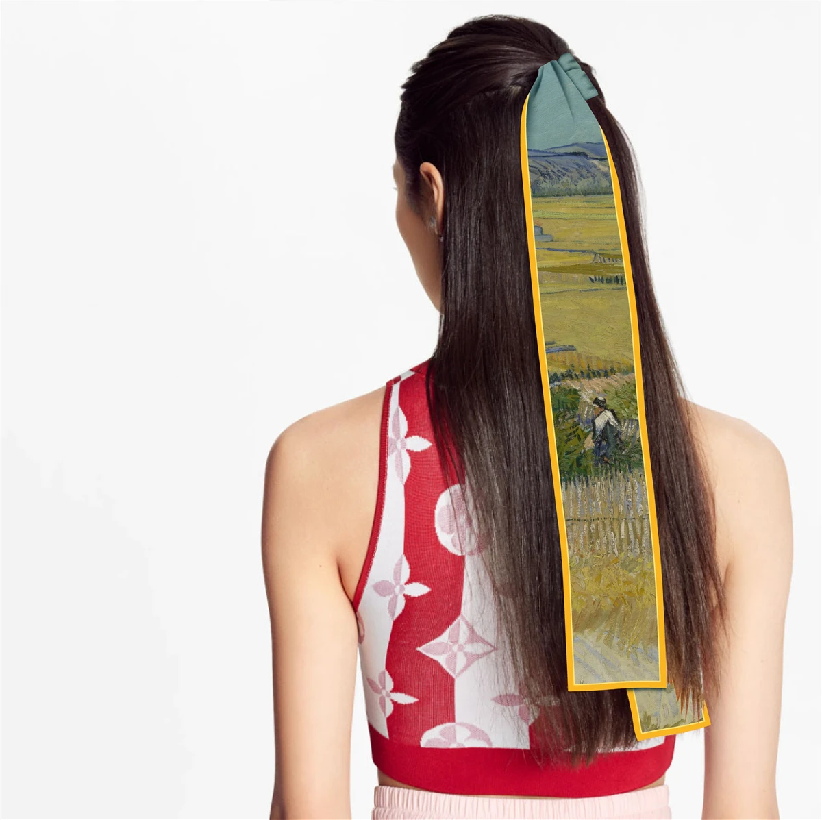 Van Gogh Oil Painting Scarf New Scarf Women Bag Hair Skinny Silk Scarves Designgn Foulard Neckerchief Headband For Ladies