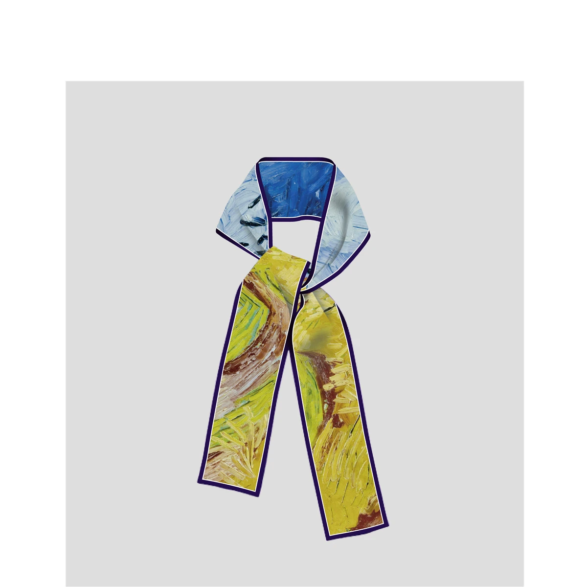 Van Gogh Oil Painting Scarf New Scarf Women Bag Hair Skinny Silk Scarves Designgn Foulard Neckerchief Headband For Ladies