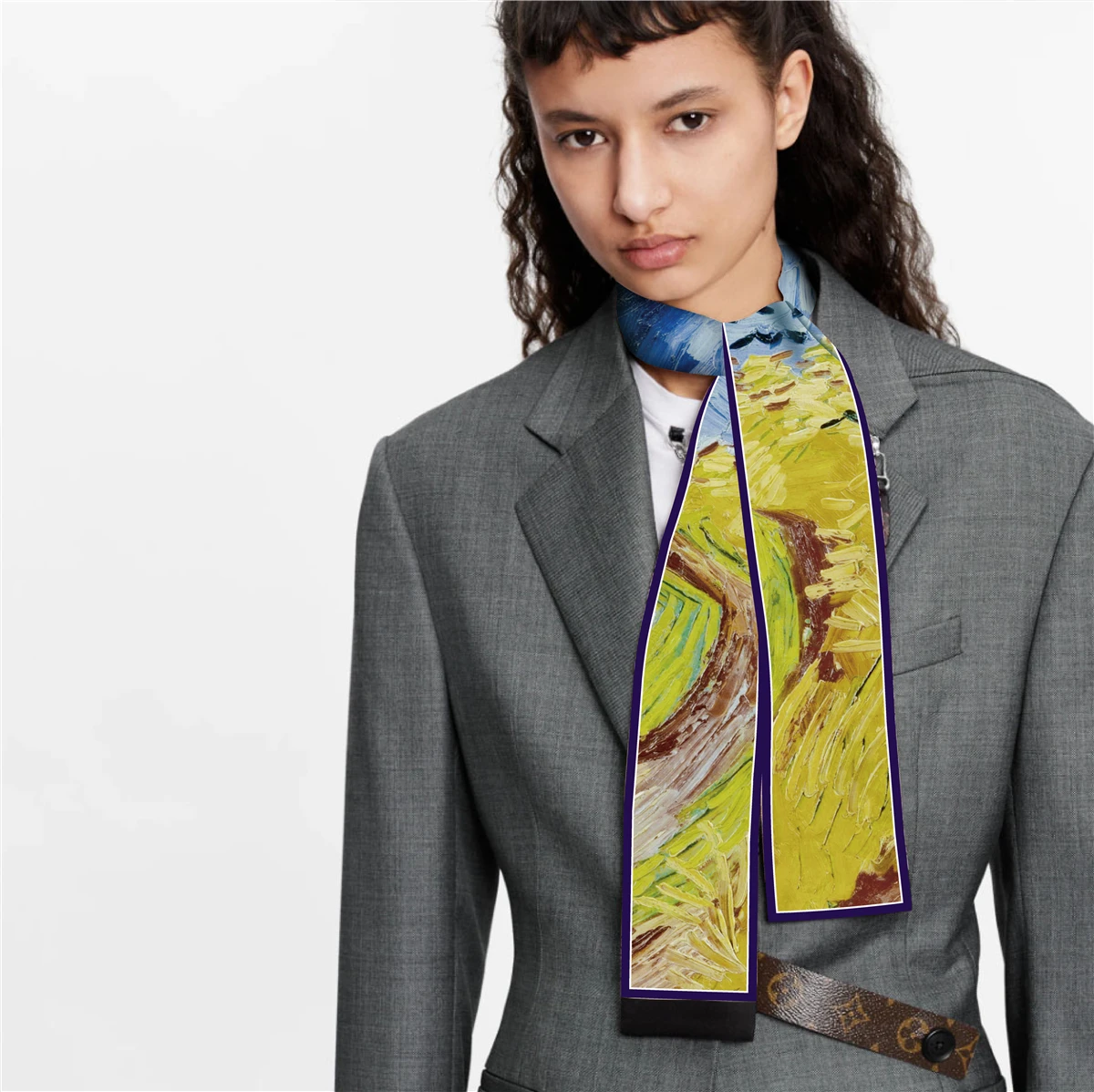 Van Gogh Oil Painting Scarf New Scarf Women Bag Hair Skinny Silk Scarves Designgn Foulard Neckerchief Headband For Ladies