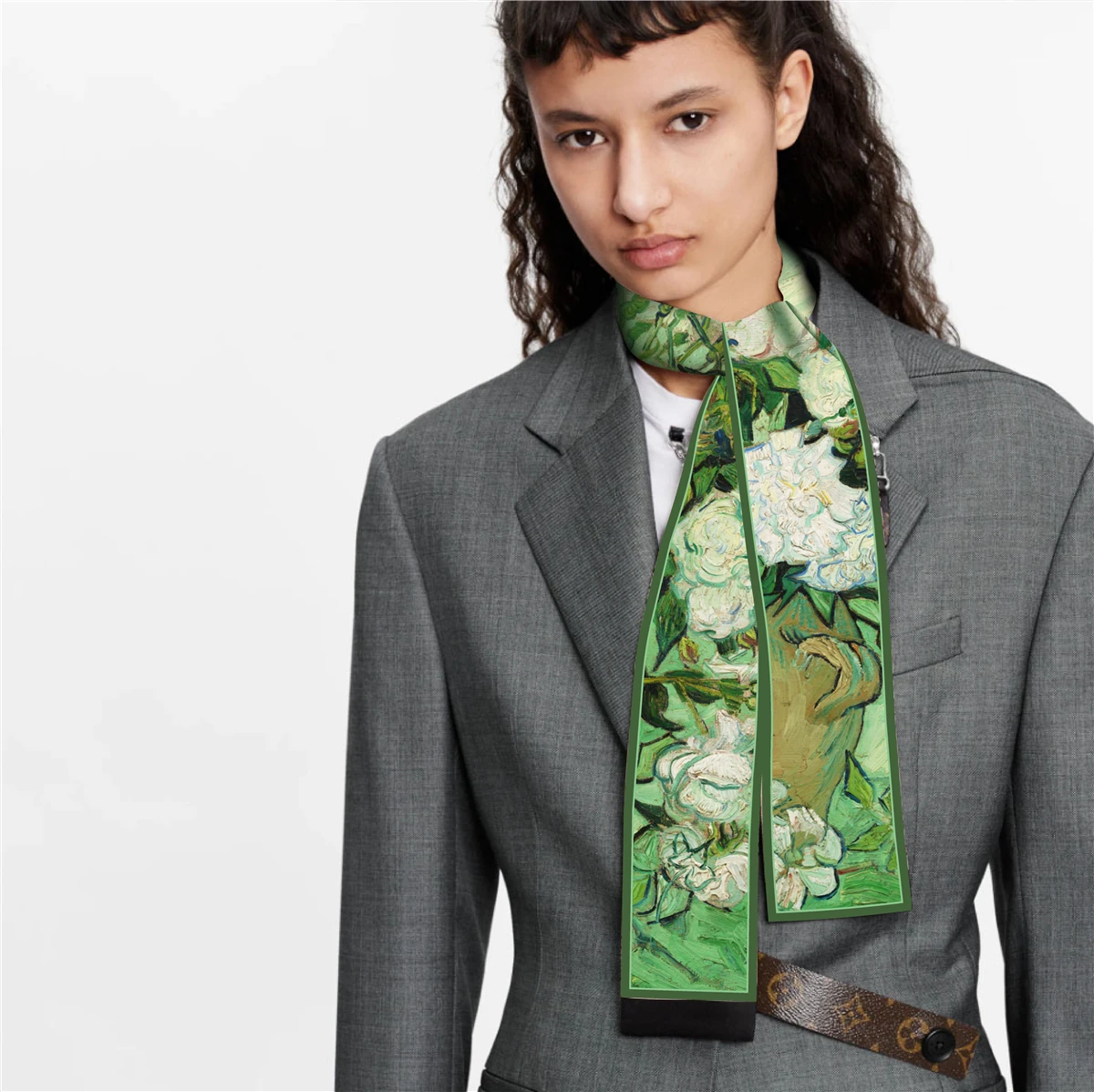 Van Gogh Oil Painting Scarf New Scarf Women Bag Hair Skinny Silk Scarves Designgn Foulard Neckerchief Headband For Ladies