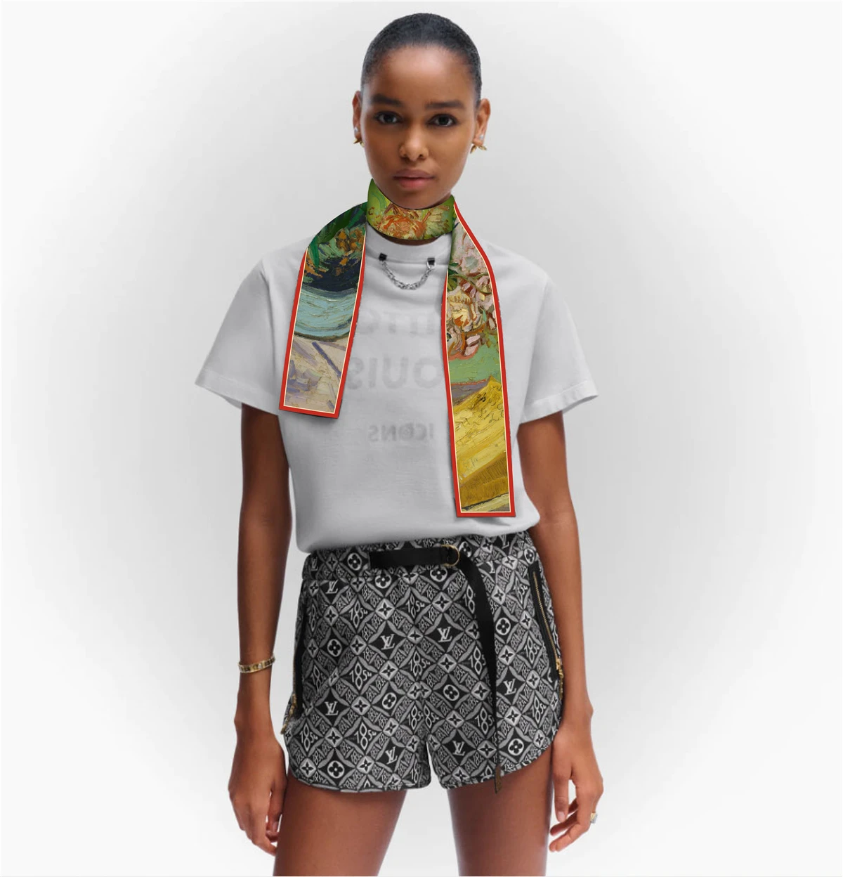 Van Gogh Oil Painting Scarf New Scarf Women Bag Hair Skinny Silk Scarves Designgn Foulard Neckerchief Headband For Ladies