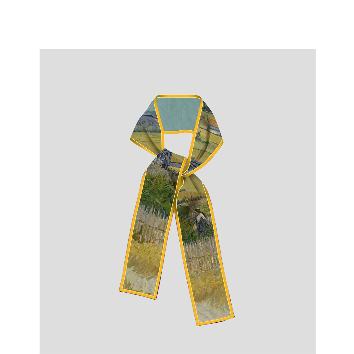 Van Gogh Oil Painting Scarf New Scarf Women Bag Hair Skinny Silk Scarves Designgn Foulard Neckerchief Headband For Ladies