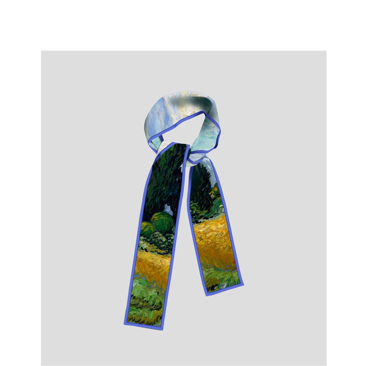 Van Gogh Oil Painting Scarf New Scarf Women Bag Hair Skinny Silk Scarves Designgn Foulard Neckerchief Headband For Ladies