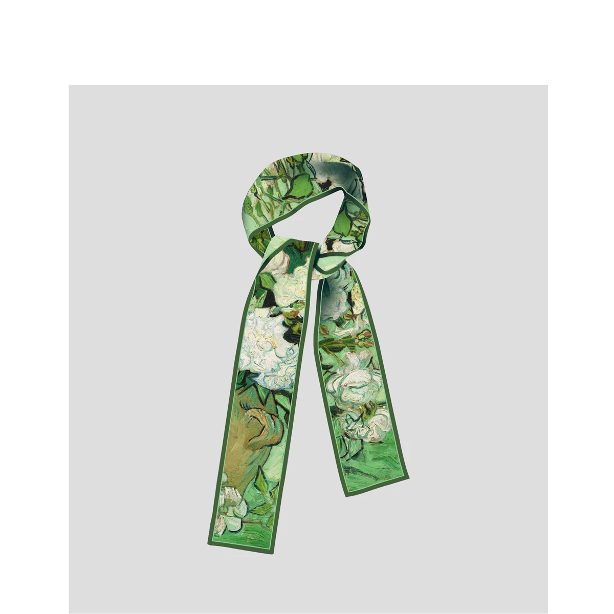 Van Gogh Oil Painting Scarf New Scarf Women Bag Hair Skinny Silk Scarves Designgn Foulard Neckerchief Headband For Ladies