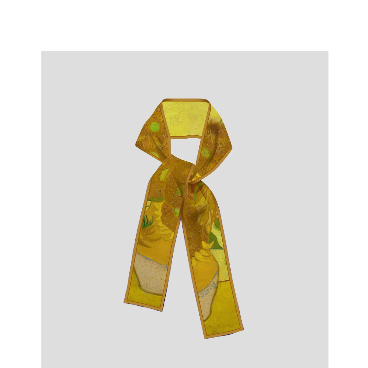 Van Gogh Oil Painting Scarf New Scarf Women Bag Hair Skinny Silk Scarves Designgn Foulard Neckerchief Headband For Ladies