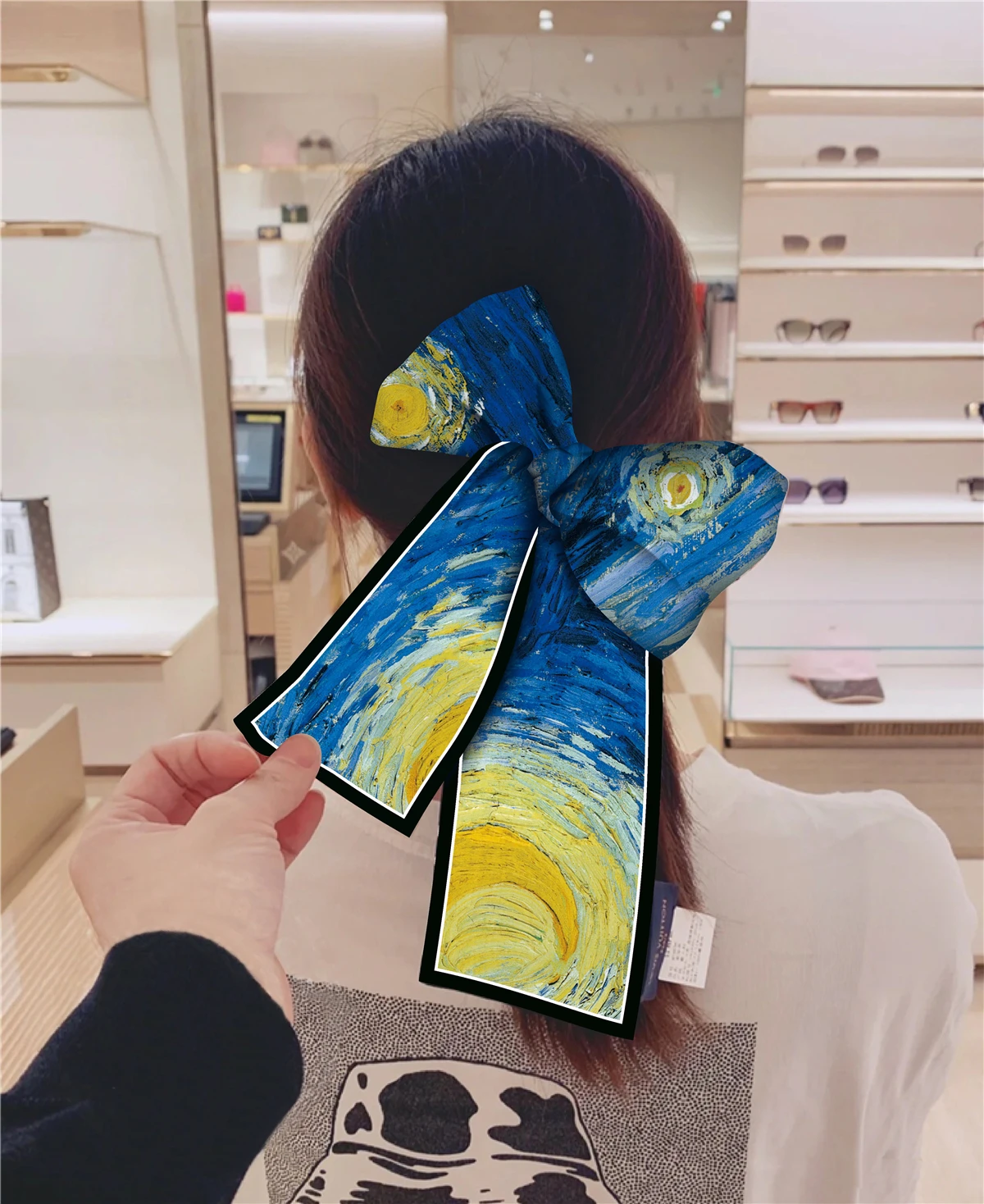 Van Gogh Oil Painting Scarf New Scarf Women Bag Hair Skinny Silk Scarves Designgn Foulard Neckerchief Headband For Ladies