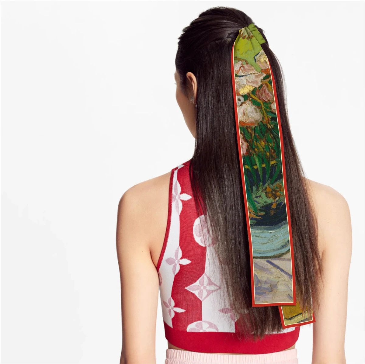 Van Gogh Oil Painting Scarf New Scarf Women Bag Hair Skinny Silk Scarves Designgn Foulard Neckerchief Headband For Ladies