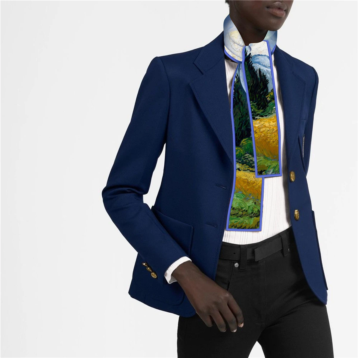 Van Gogh Oil Painting Scarf New Scarf Women Bag Hair Skinny Silk Scarves Designgn Foulard Neckerchief Headband For Ladies