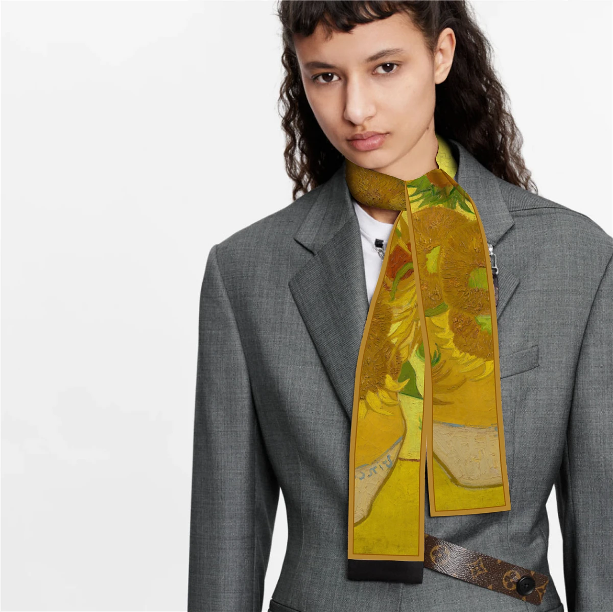 Van Gogh Oil Painting Scarf New Scarf Women Bag Hair Skinny Silk Scarves Designgn Foulard Neckerchief Headband For Ladies