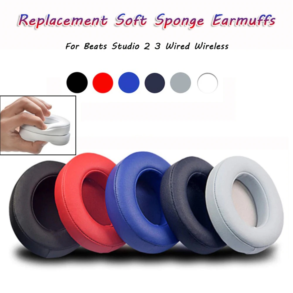 Studio 2/3 Pair Replacement Foam EarPads Earmuffs Ultra-soft Sponge Cushion For Beats Studio 2 3 Wired Wireless Headset Parts