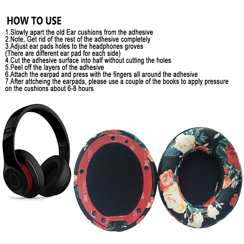 Studio 2/3 Pair Replacement Foam EarPads Earmuffs Ultra-soft Sponge Cushion For Beats Studio 2 3 Wired Wireless Headset Parts