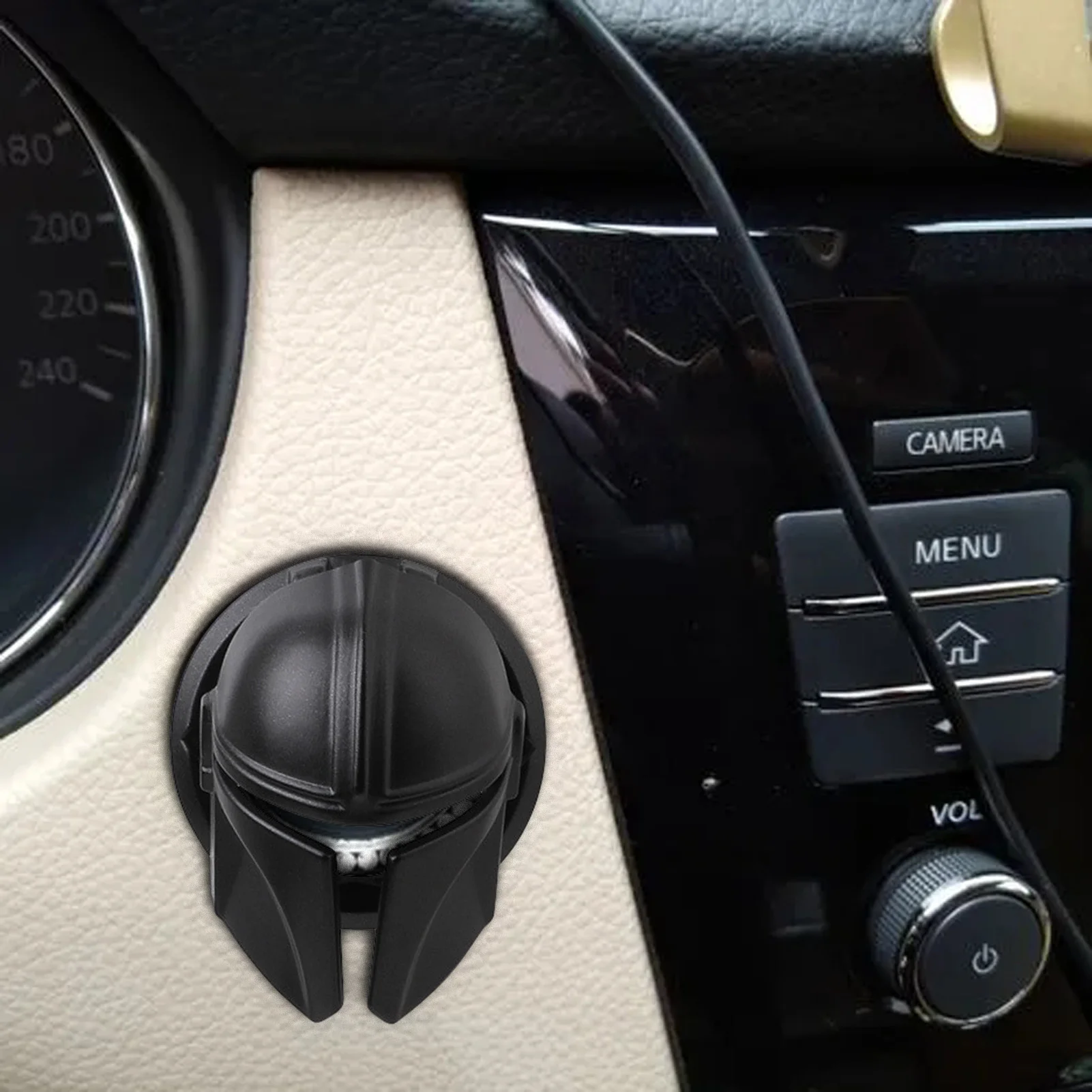 Start Button Cover 3D Start Engine Button Cover Decoration Protective Anti-scratches Auto Ignition Start Stop Switch Button