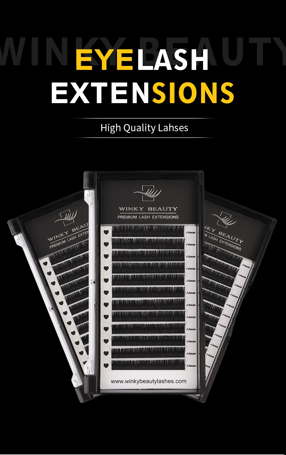 10 Cases/Lot Winky Beauty 12 Rows Professional Individual Eyelashes Extension Russia Volume Eyelash Extension Supplies Materials