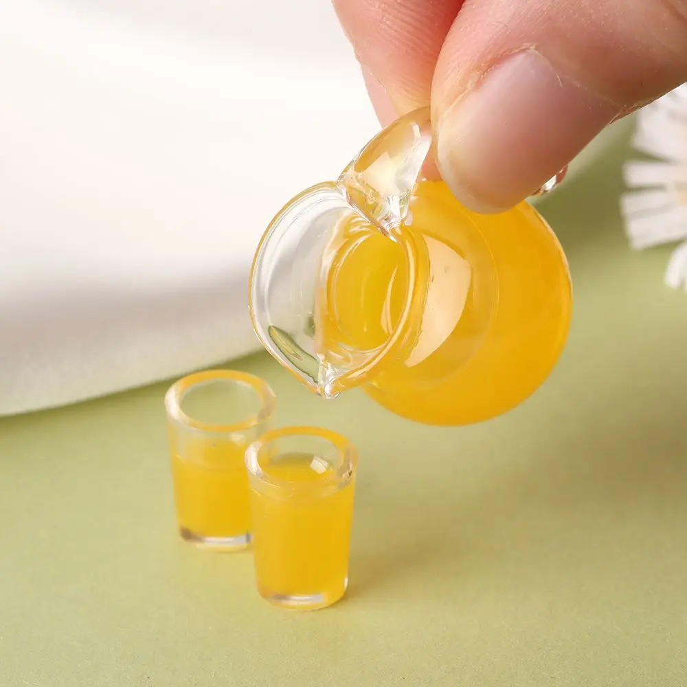 1/12 Scale Simulation Miniature Drinking Model Drinks Jug Cup Coffee Milk Lemon Water Orange Juice Doll Accessories