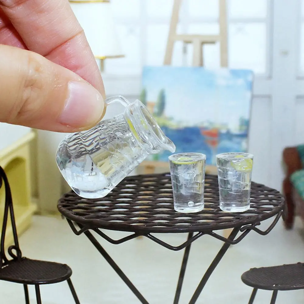 1/12 Scale Simulation Miniature Drinking Model Drinks Jug Cup Coffee Milk Lemon Water Orange Juice Doll Accessories