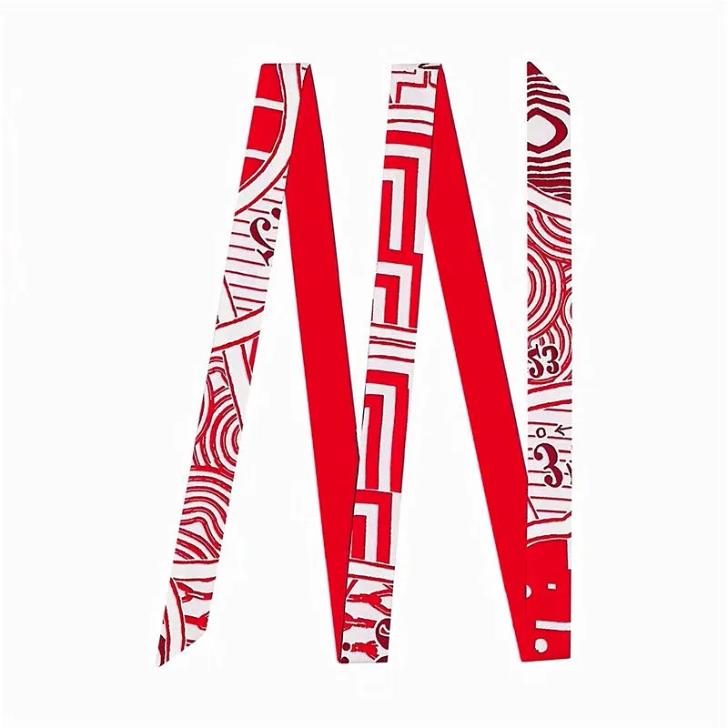 New Fashion Brand Scarf Women Hair Scarf Female Belt Design Skinny Bag Scarves For Ladies Silk Scarf Tie Bag Ribbons