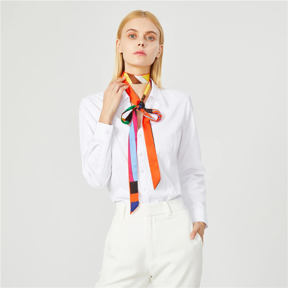 New Fashion Brand Scarf Women Hair Scarf Female Belt Design Skinny Bag Scarves For Ladies Silk Scarf Tie Bag Ribbons