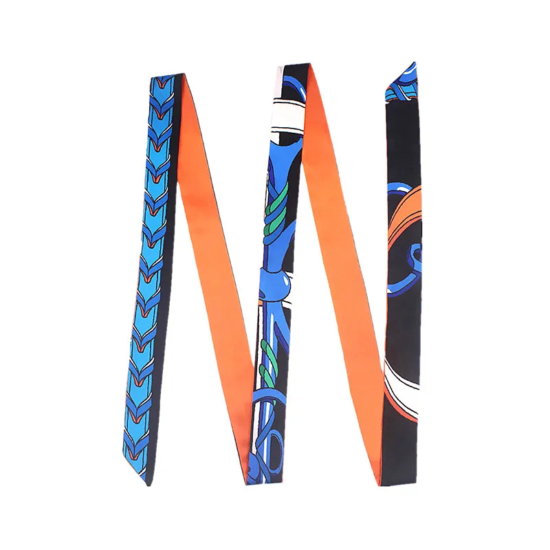 New Fashion Brand Scarf Women Hair Scarf Female Belt Design Skinny Bag Scarves For Ladies Silk Scarf Tie Bag Ribbons