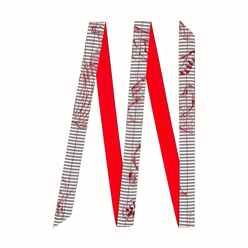 New Fashion Brand Scarf Women Hair Scarf Female Belt Design Skinny Bag Scarves For Ladies Silk Scarf Tie Bag Ribbons