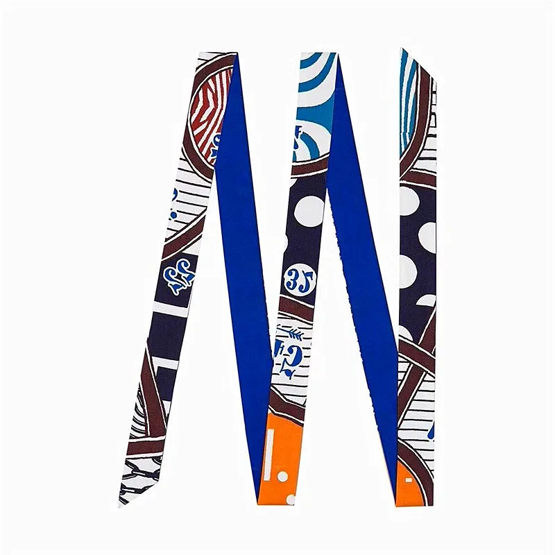 New Fashion Brand Scarf Women Hair Scarf Female Belt Design Skinny Bag Scarves For Ladies Silk Scarf Tie Bag Ribbons