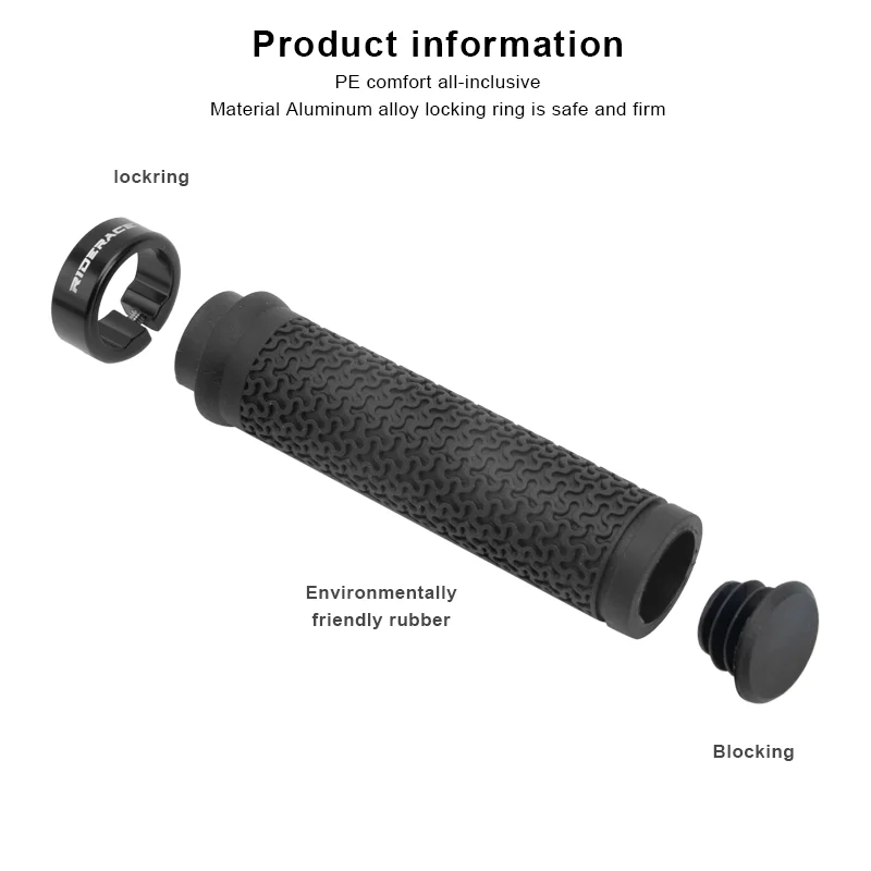 Bicycle Handle Bar Grips MTB Mountain Bike Soft Single-sided Locking Handlebar Cover Plug Rubber Non-slip Cycling Accessories