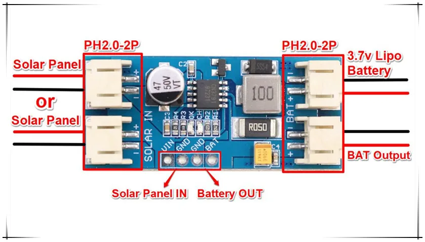 6V 3W 4.5W 6W 9V 4.2W 12V 2W Solar Panel /Solar Min Battery Charger /Battery Display DIY KIT PH 2.0 Cable