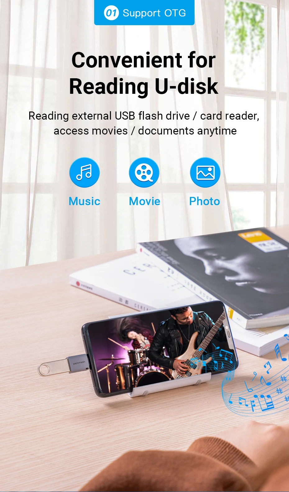 Vention USB C Adapter Type C Male to USB 3.0 2.0 Female OTG Cable for Macbook Pro Huawei Mate 30 Samsung S10 USB OTG Connector