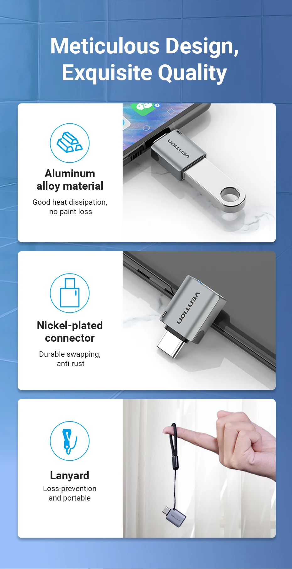 Vention USB C Adapter Type C Male to USB 3.0 2.0 Female OTG Cable for Macbook Pro Huawei Mate 30 Samsung S10 USB OTG Connector