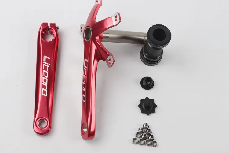 Litepro Folding Bicycle Crank Aluminum Alloy 170mm Hollow Integrally MTB Mountain Bike BCD 130 Crankset Tooth Plate Parts