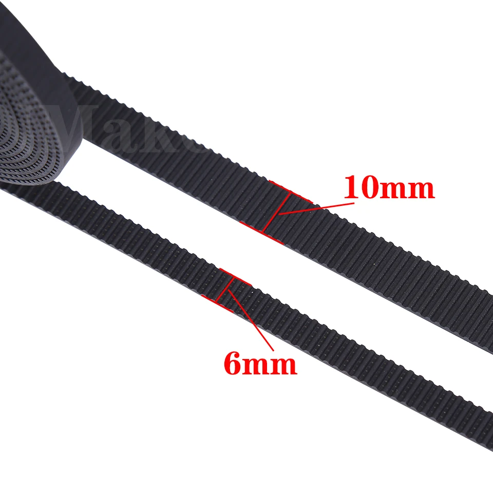 5m/10m/20m/50m/lot GT2-6mm / 10mm open timing belt GT2 belt Rubber Aramid Fiber cut to length for 3D printer wholesale
