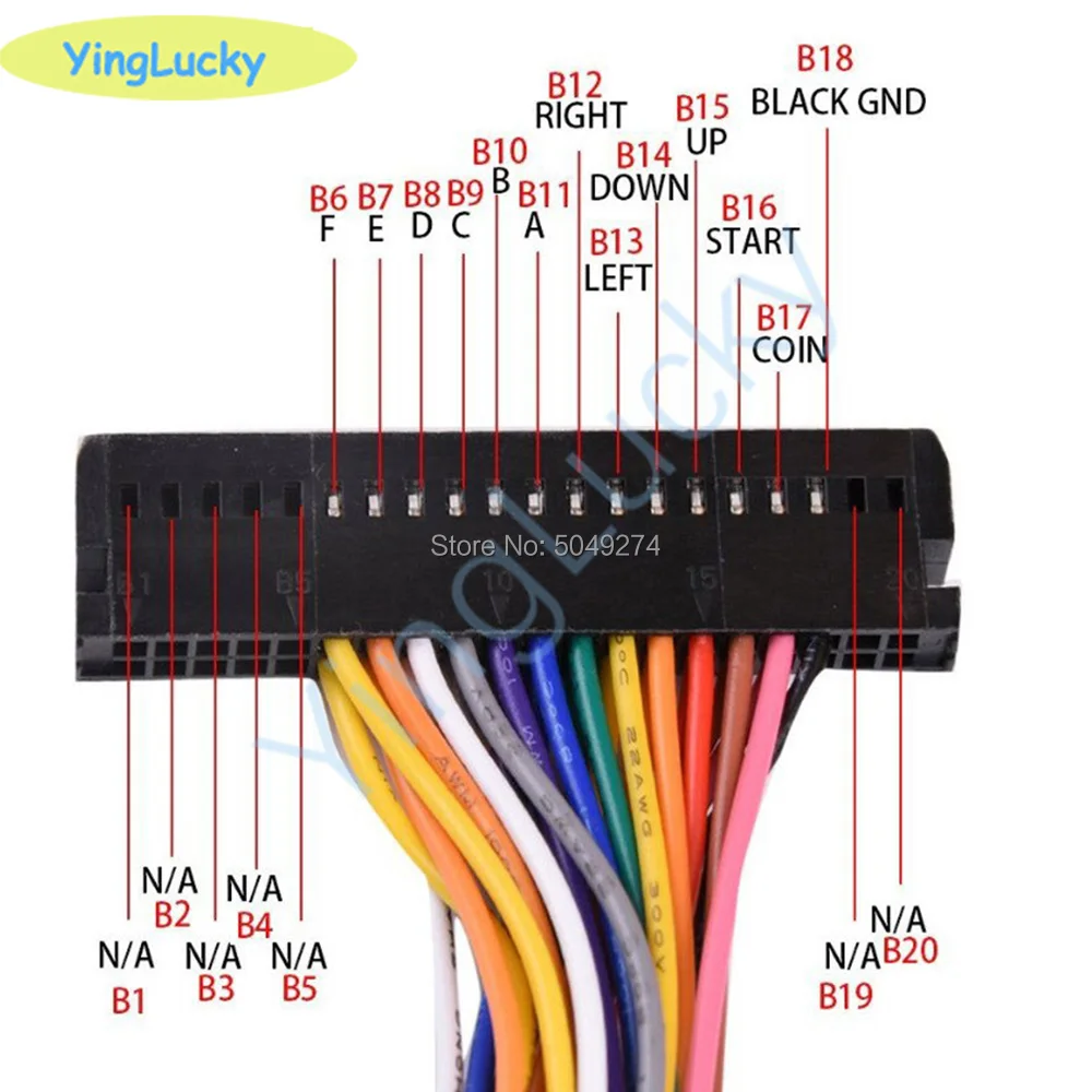 Arcade Cabinet 40-pin Wire Harness Pandora Box Family Board Cable for 5pin Sanwa Joystick and Push Buttons Arcade Game Console