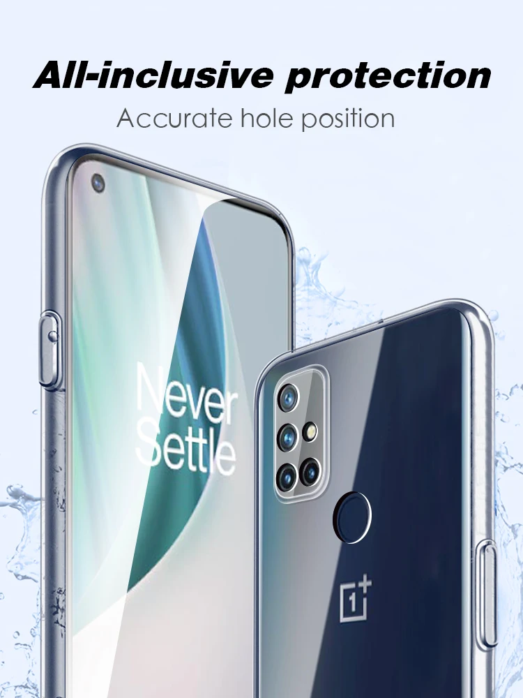Transparent Phone Case for Oneplus Nord N10 N20 SE N30 N100 N200 N300 CE 2 2T 3 CE2 CE3 Lite 5G Soft TPU Cover One Plus Housing