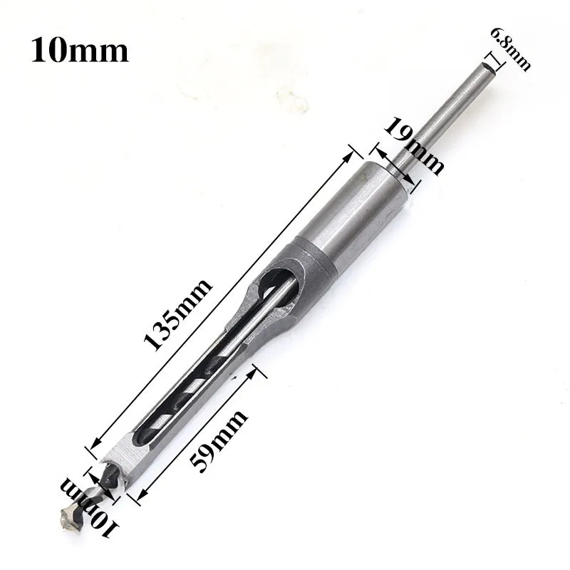 HSS Twist Drill Bits Woodworking Drill Tools Kit Set Square Auger Mortising Chisel Drill Set Square Hole Extended Saw 6.0mm~16mm