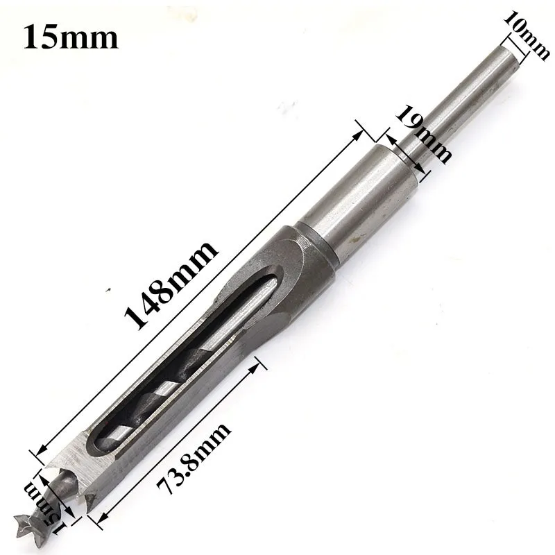 HSS Twist Drill Bits Woodworking Drill Tools Kit Set Square Auger Mortising Chisel Drill Set Square Hole Extended Saw 6.0mm~16mm
