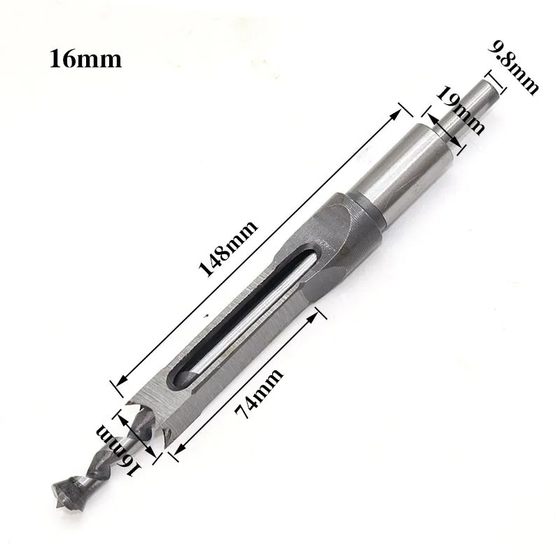 HSS Twist Drill Bits Woodworking Drill Tools Kit Set Square Auger Mortising Chisel Drill Set Square Hole Extended Saw 6.0mm~16mm