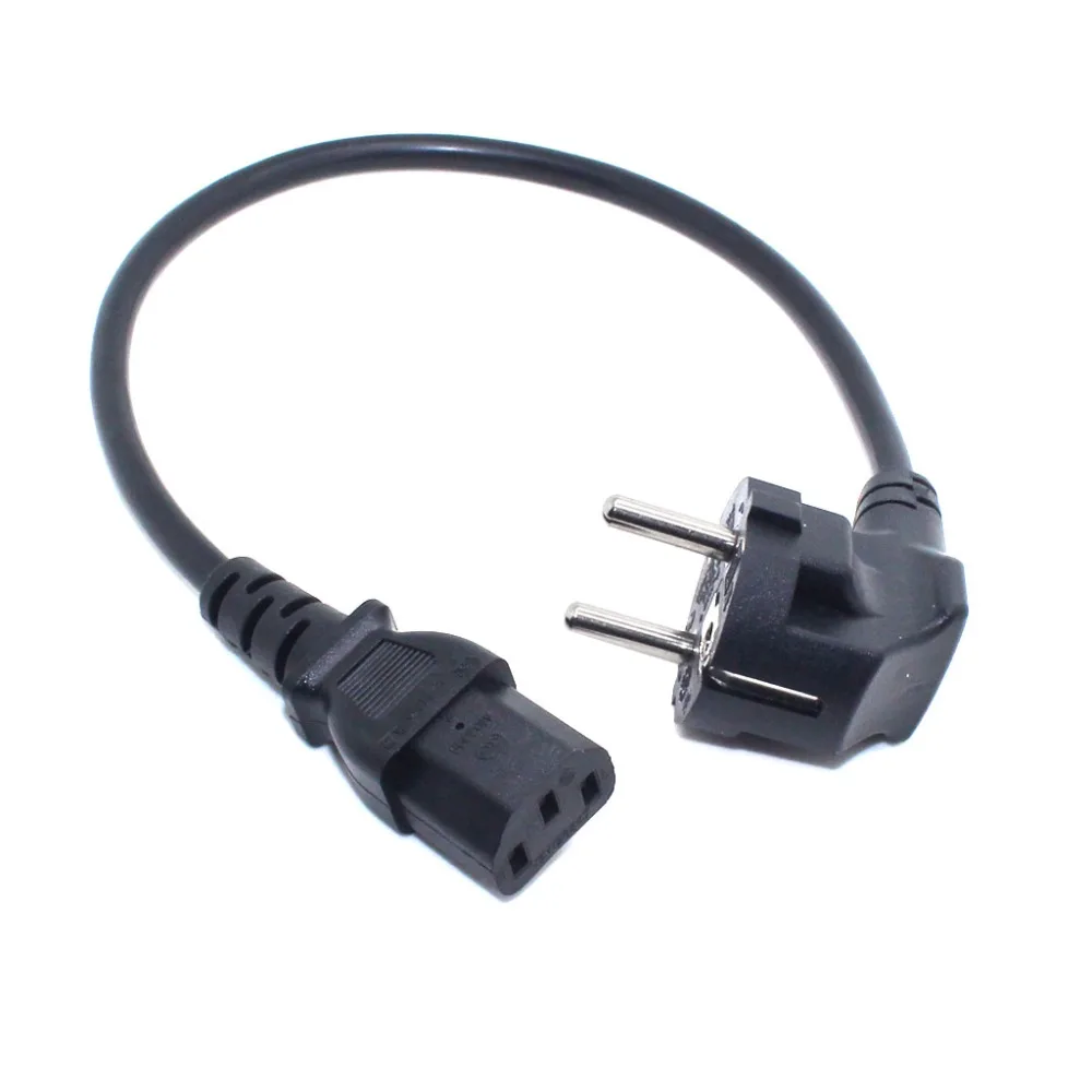 CEE7/7 to IEC C13 Power Cords, 10A/16A, 250V, H05VV-F 0.75mm Cable ,Short Schuko to C13 Power cord,1ft/30cm