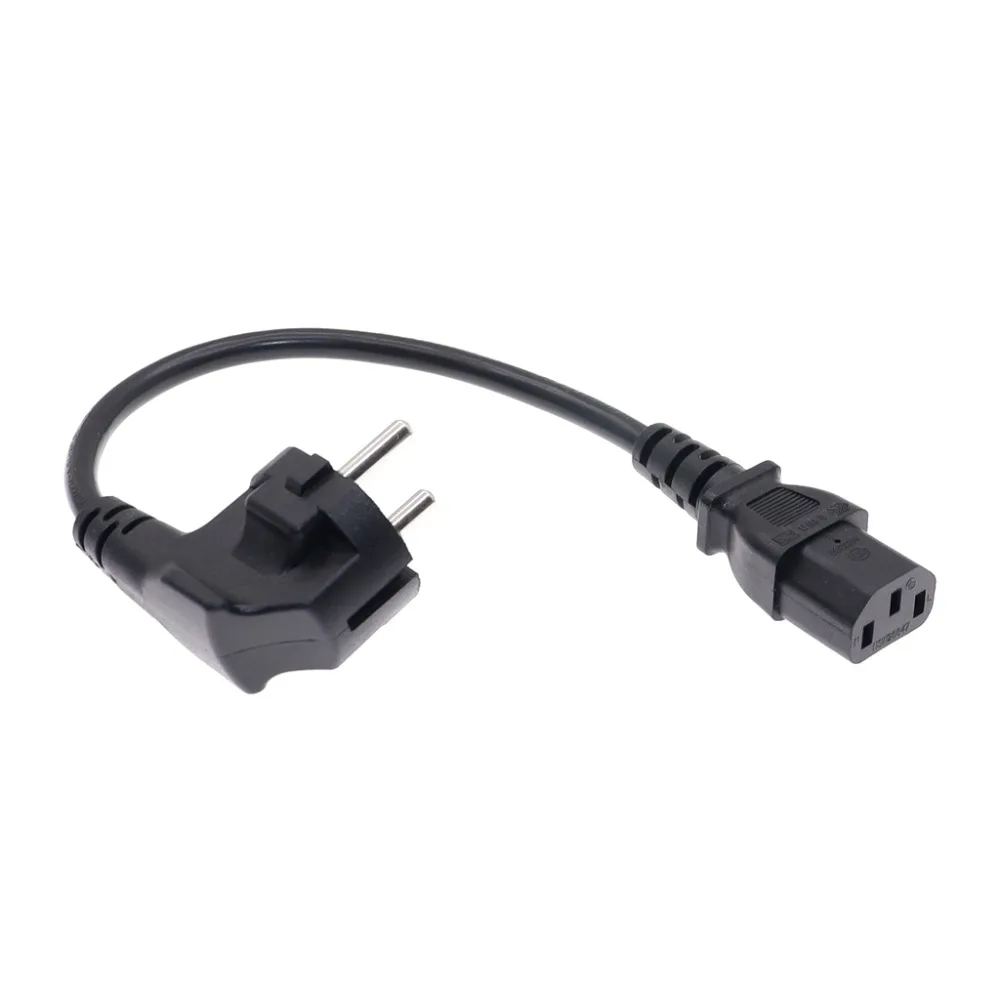 CEE7/7 to IEC C13 Power Cords, 10A/16A, 250V, H05VV-F 0.75mm Cable ,Short Schuko to C13 Power cord,1ft/30cm